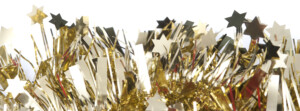 Glittering gold tinsel border